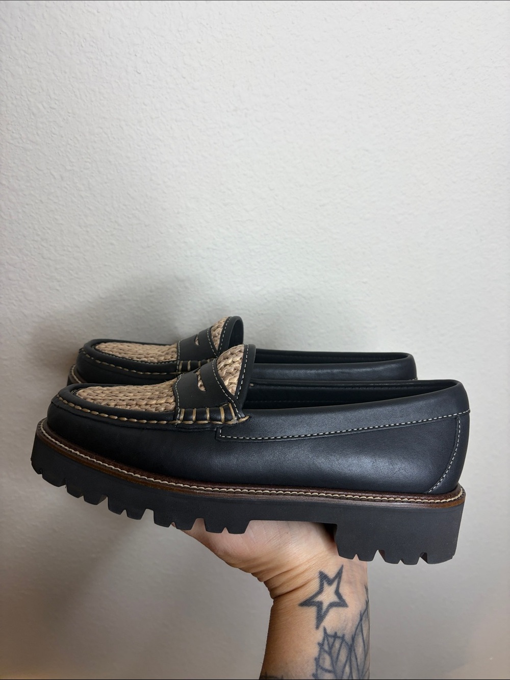 G.H. Bass | Whitney Raffia Super Lug Loafers Size 7 NWOB - Picture 5 of 7